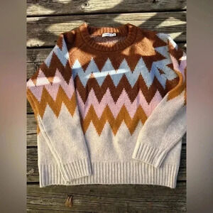 Lush Striped Long Sleeve Knit‎ Sweater Size Large
